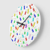 漫画のガラス試験管 ラージ壁時計 (傾斜)