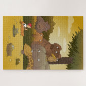 漫画のキッズジャングル動物 ジグソーパズル (横)