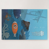 漫画のキッド潜水艦の海底の世界 ジグソーパズル (横)