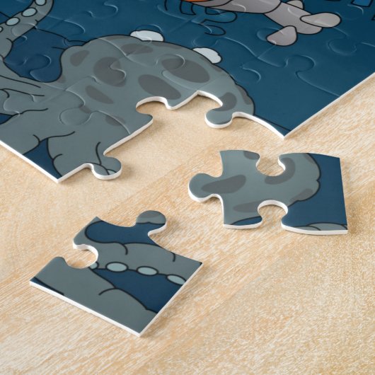 漫画のキッド潜水艦の海底の世界 ジグソーパズル (側面)