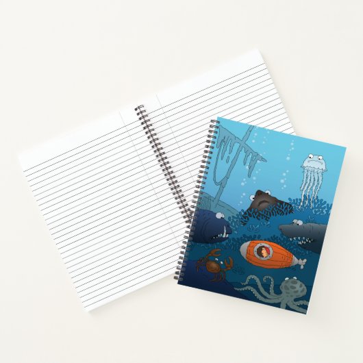 漫画のキッド潜水艦の海底の世界 ノートブック (内部)