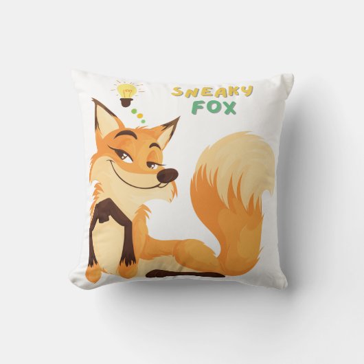 漫画のキツネと長い毛の多い尾 クッション (正面)