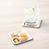 漫画のキツネと長い毛の多い尾 コースター (右側)