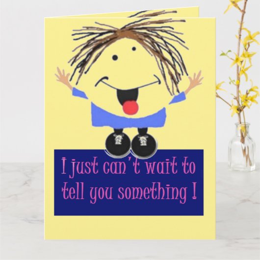 漫画のキャラクターの誕生日 カード (黄色い花)