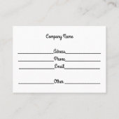 漫画のキャラクターを逆おもしろいにした猫 名刺 (裏面)