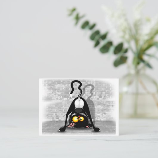 漫画のキャラクターを逆おもしろいにした猫 名刺 (スタンド正面)