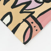 漫画のキャラクターハンドドロートトスパターンキッズ フリースブランケット (角)