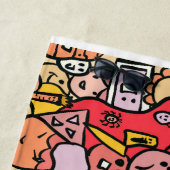 漫画のキャラクター手描きトスパターンキッズ ビーチタオル (インサイチュ)