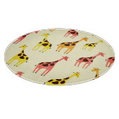 漫画のキリン：カラフルヴィンテージパターン。 カッティングボード (角)