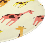 漫画のキリン：カラフルヴィンテージパターン。 カッティングボード (角)