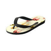 漫画のキリン：カラフルヴィンテージパターン。 キッズビーチサンダル (アングル)