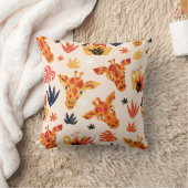 漫画のキリン:フローラサバンナパターン クッション (ブランケット)