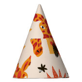 漫画のキリン：フローラサバンナパターン パーティーハット (右)