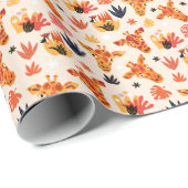 漫画のキリン：フローラサバンナパターン ラッピングペーパー (ロールコーナー)