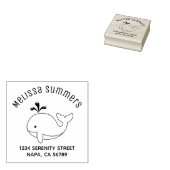 漫画のクジラのアーチ型住所 ラバースタンプ (押印)