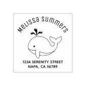 漫画のクジラのアーチ型住所 ラバースタンプ (インプリント)