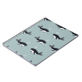 漫画のクジラ、楽しいヴィンテージ柄。 ノートブック (左側)