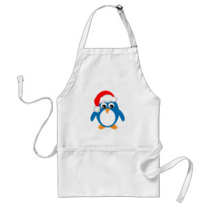漫画のクリスマスのサンタのかわいいペンギン スタンダードエプロン
