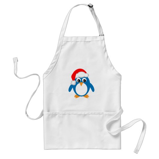 漫画のクリスマスのサンタのかわいいペンギン スタンダードエプロン (正面)