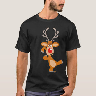 漫画のクリスマスのトナカイのTシャツ Tシャツ