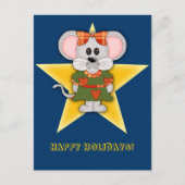 漫画のクリスマスのマウスのカスタムの文字 シーズンポストカード (正面)