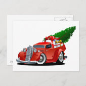 漫画のクリスマスの積み込み シーズンポストカード (正面/裏面)