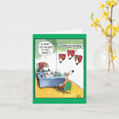 漫画のクリスマスカード – マニアのトナカイ カード (黄色い花)