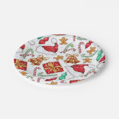 漫画のクリスマスパターン ペーパープレート (アングル)