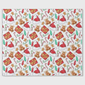 漫画のクリスマスパターン ラッピングペーパー (フラット)