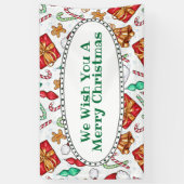 漫画のクリスマスパターン 横断幕 (縦)