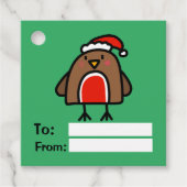 漫画のクリスマスロビンのおもしろいキッズ フェイバータグ (正面)