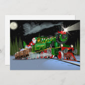 漫画のクリスマス列車はがき サンキューカード (正面/裏面)