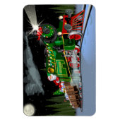 漫画のクリスマス列車はがき マグネット (縦)