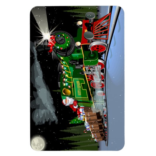 漫画のクリスマス列車はがき マグネット (縦)