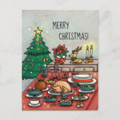 漫画のクリスマス夕食 シーズンポストカード (正面)