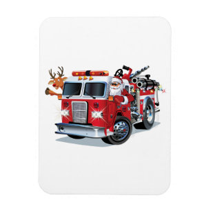 漫画のクリスマス消防車 マグネット