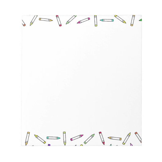 漫画のクレヨン模様の装飾枠 ノートパッド (正面)