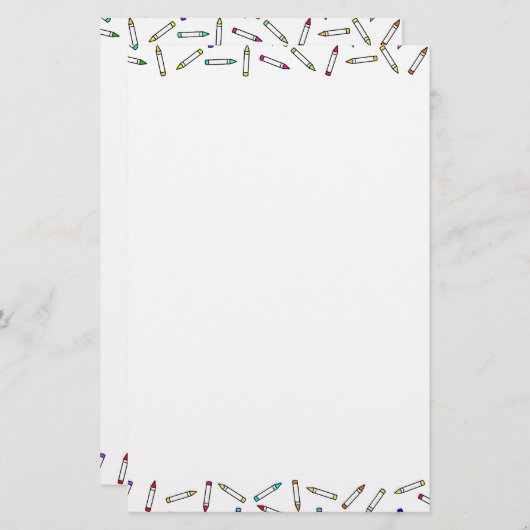 漫画のクレヨン模様の装飾枠 便箋 (正面/裏面)