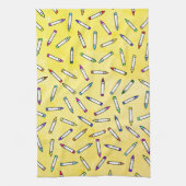 漫画のクレヨン模様 キッチンタオル (縦)