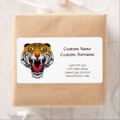 漫画のクールタトゥーのシンボルが燃え盛る虎 ラベル (インサイチュ)