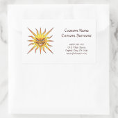 漫画のクール入れ墨のシンボル悪い太陽顔 長方形シール (バッグ)