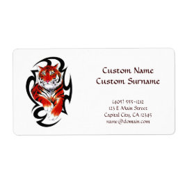 漫画のクール入れ墨のシンボルferalトライバルタイガー ラベル