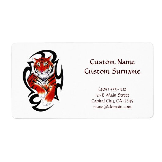 漫画のクール入れ墨のシンボルferalトライバルタイガー ラベル (正面)