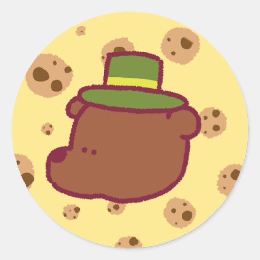 漫画のグリズリーステッカー ラウンドシール (正面)