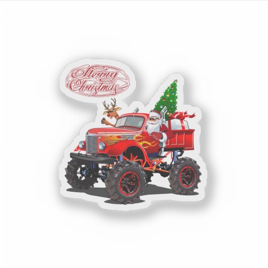 漫画のグリーティングクリスマスカード シール (正面)