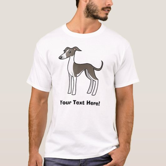 漫画のグレイハウンド/Whippet/イタリアン・グレーハウンド Tシャツ (正面)