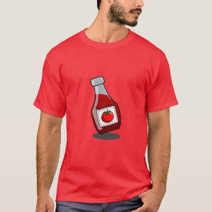 漫画のケチャップボトルのワイシャツ Tシャツ