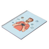 漫画のゲーマーキャラクターイラスト ノートブック (左側)