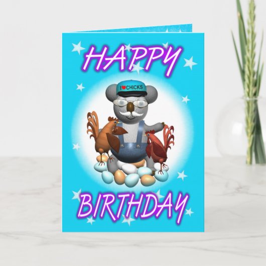 漫画のコアラの鶏の農家 カード (正面)