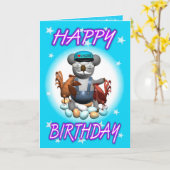 漫画のコアラの鶏の農家 カード (黄色い花)